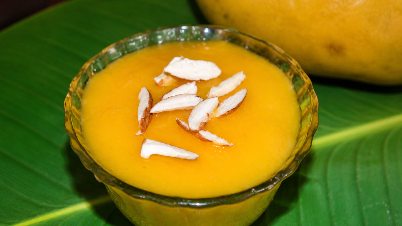 Aamras Recipe | Sweet Mango Pulp with Cardamom & Saffron