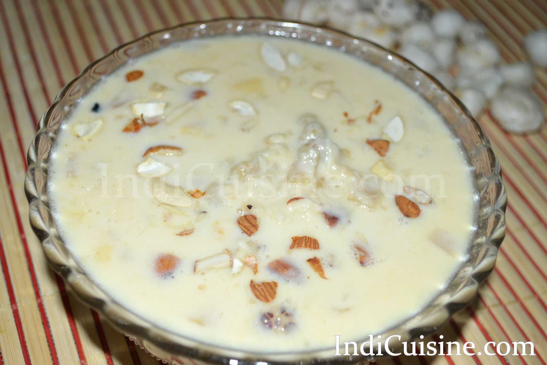 Makhana Kheer Recipe. How to make Makhane ki kKeer, makhana kheer image